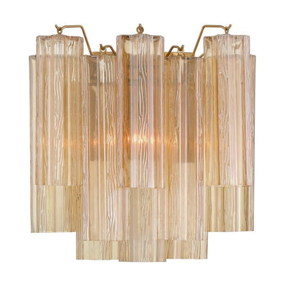 Crystorama Addis 2 Light Sconce Aged Brass