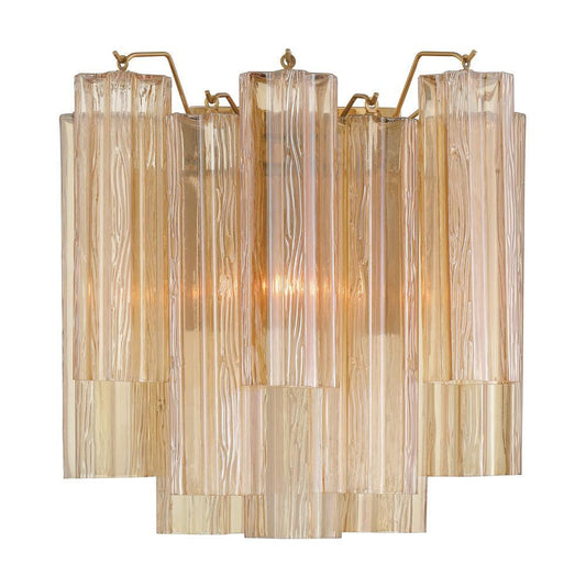 Crystorama Addis 2 Light Sconce Aged Brass