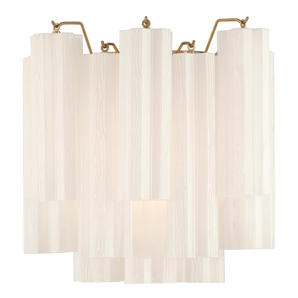 Crystorama Addis 2 Light Sconce Aged Brass