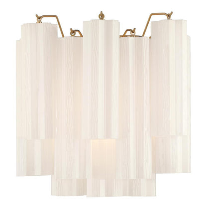 Crystorama Addis 2 Light Sconce Aged Brass