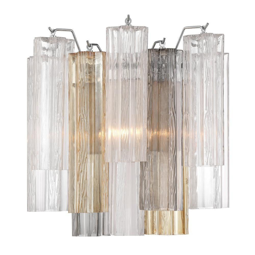 Crystorama Addis 2 Light Sconce Polished Chrome