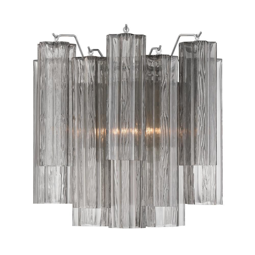 Crystorama Addis 2 Light Sconce Polished Chrome
