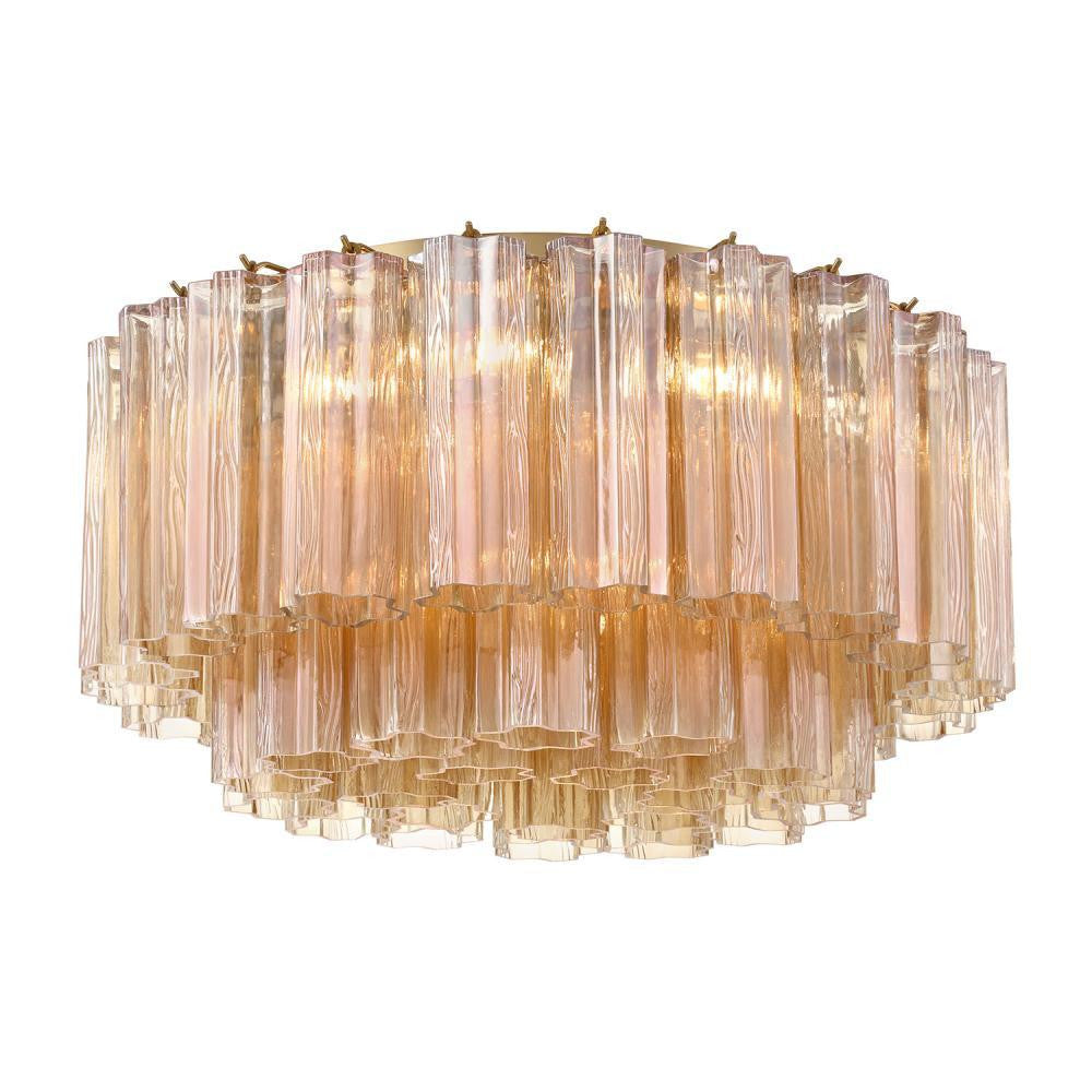 Crystorama Addis 7 Light Flush Mount Aged Brass