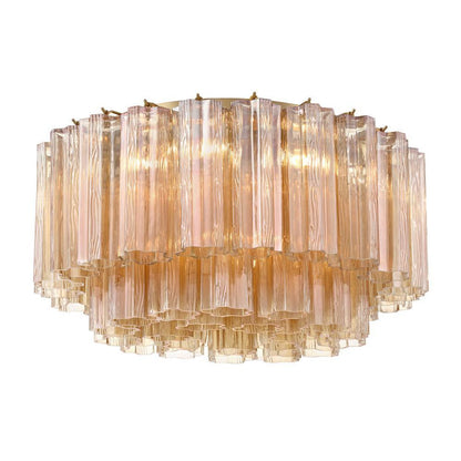 Crystorama Addis 7 Light Flush Mount Aged Brass