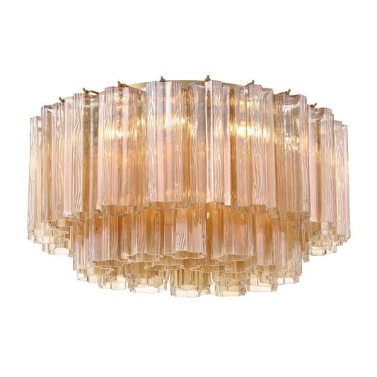 Crystorama Addis 7 Light Flush Mount Aged Brass