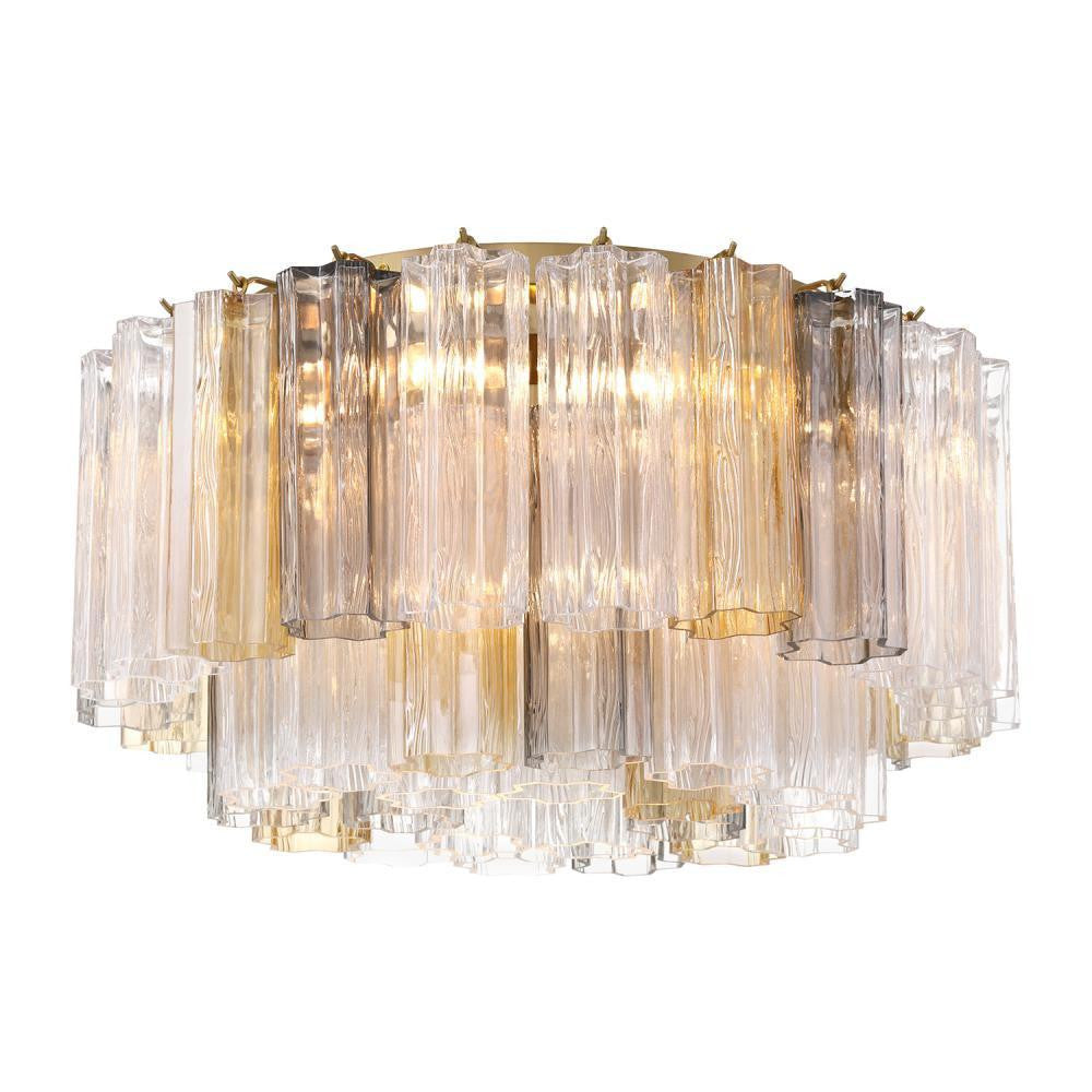Crystorama Addis 7 Light Flush Mount Aged Brass