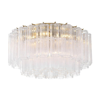 Crystorama Addis 7 Light Flush Mount Aged Brass