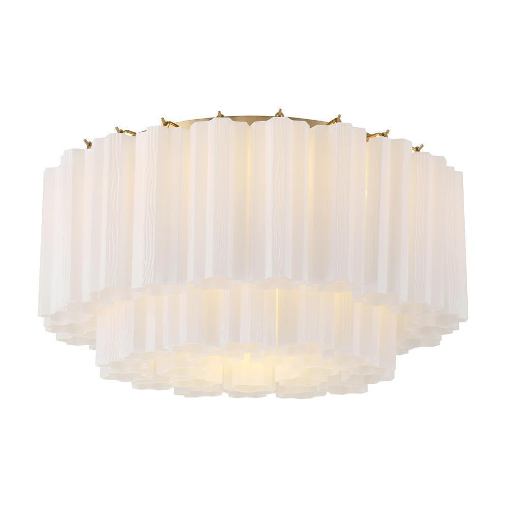 Crystorama Addis 7 Light Flush Mount Aged Brass