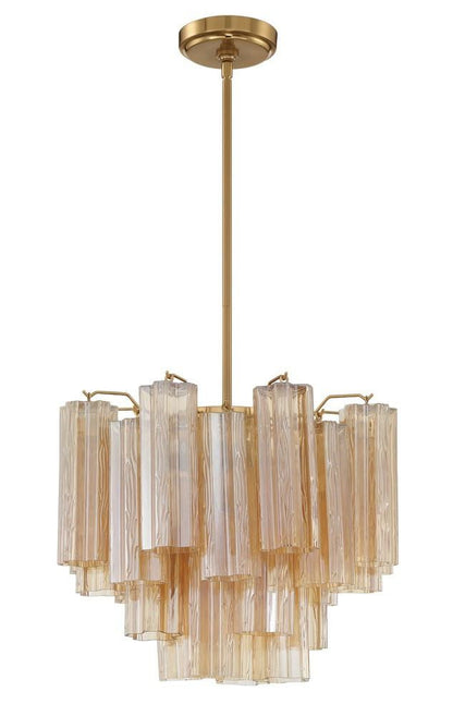 Crystorama Addis 4 Light Chandelier Aged Brass