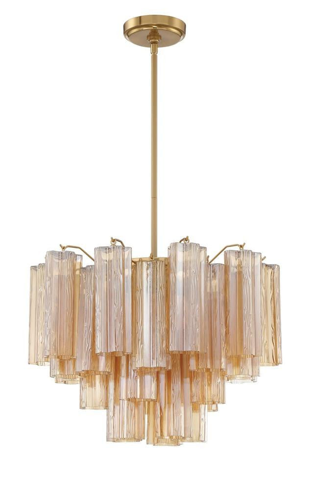 Crystorama Addis 6 Light Chandelier Aged Brass