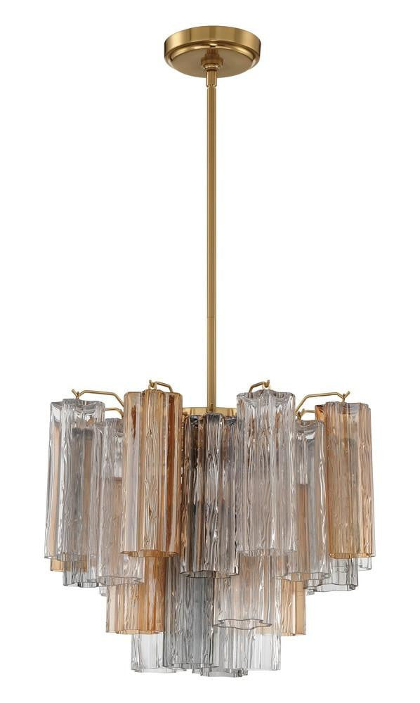 Crystorama Addis 4 Light Chandelier Aged Brass