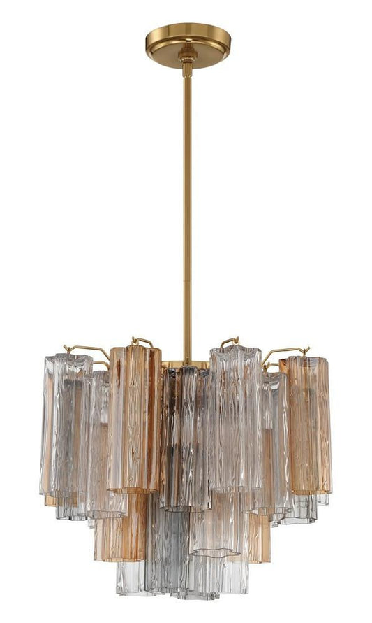 Crystorama Addis 4 Light Chandelier Aged Brass