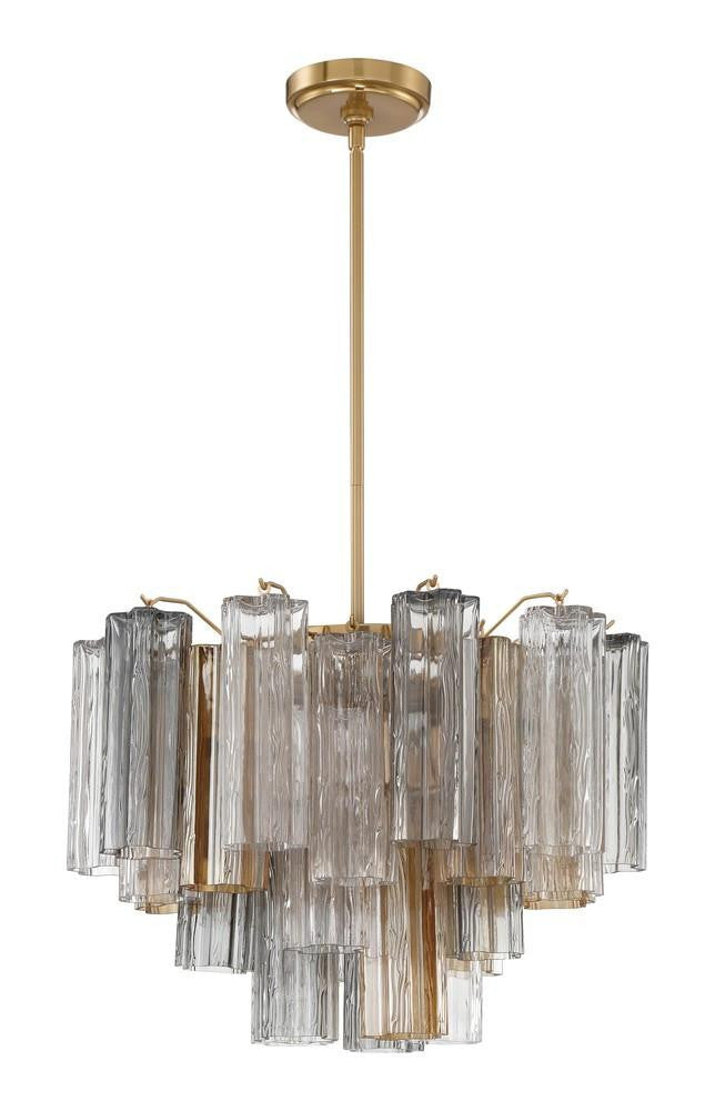 Crystorama Addis 6 Light Chandelier Aged Brass
