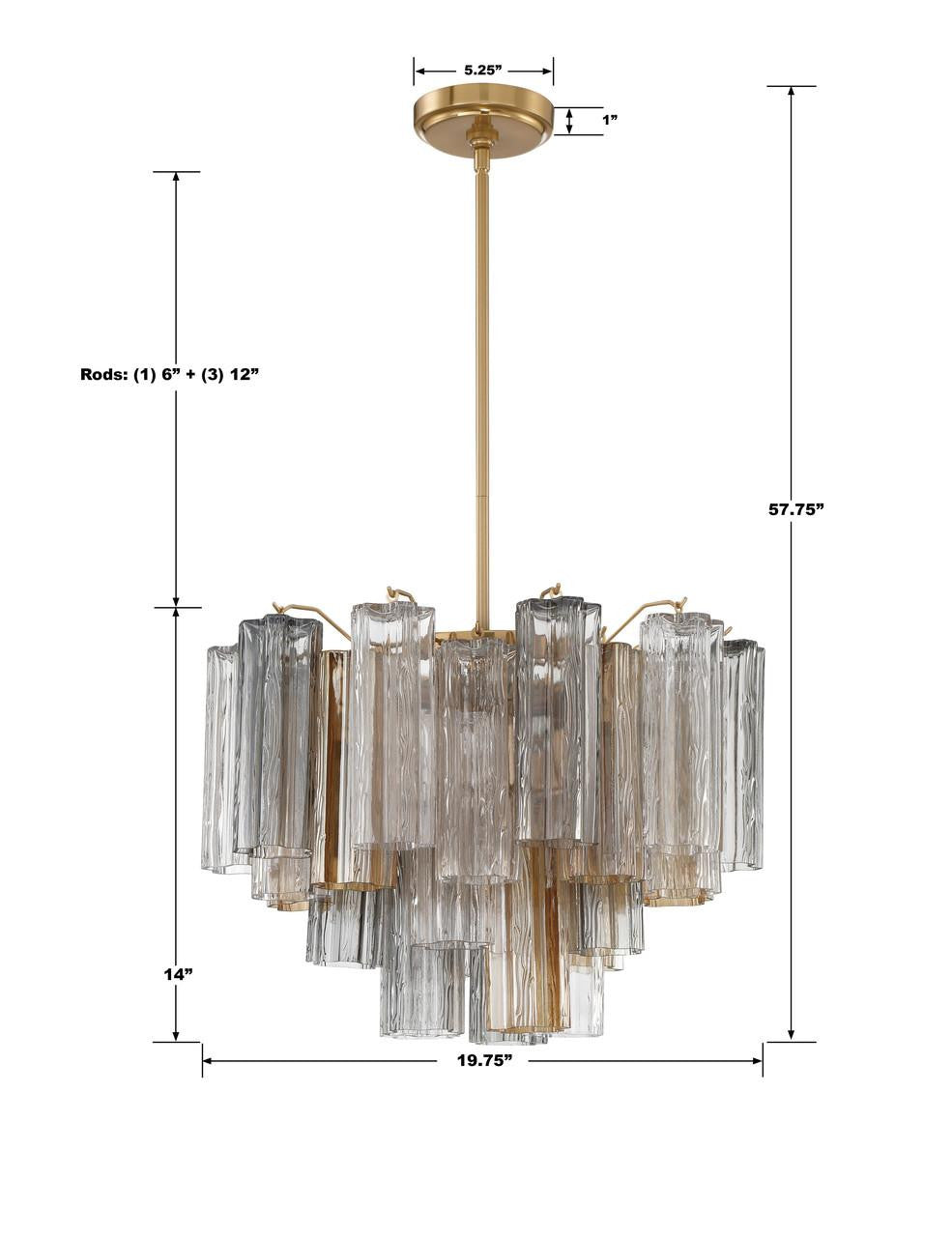 Crystorama Addis 6 Light Chandelier Polished Chrome
