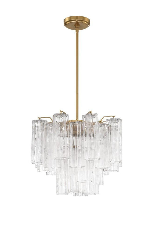 Crystorama Addis 4 Light Chandelier Aged Brass