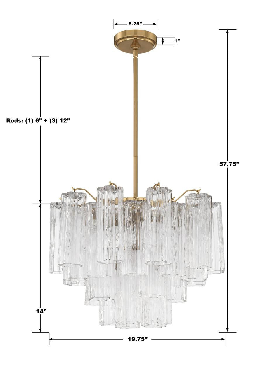 Crystorama Addis 6 Light Chandelier Polished Chrome