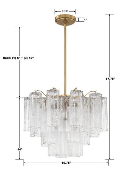 Crystorama Addis 6 Light Chandelier Polished Chrome