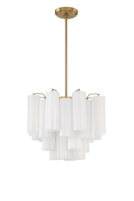 Crystorama Addis 4 Light Chandelier Aged Brass