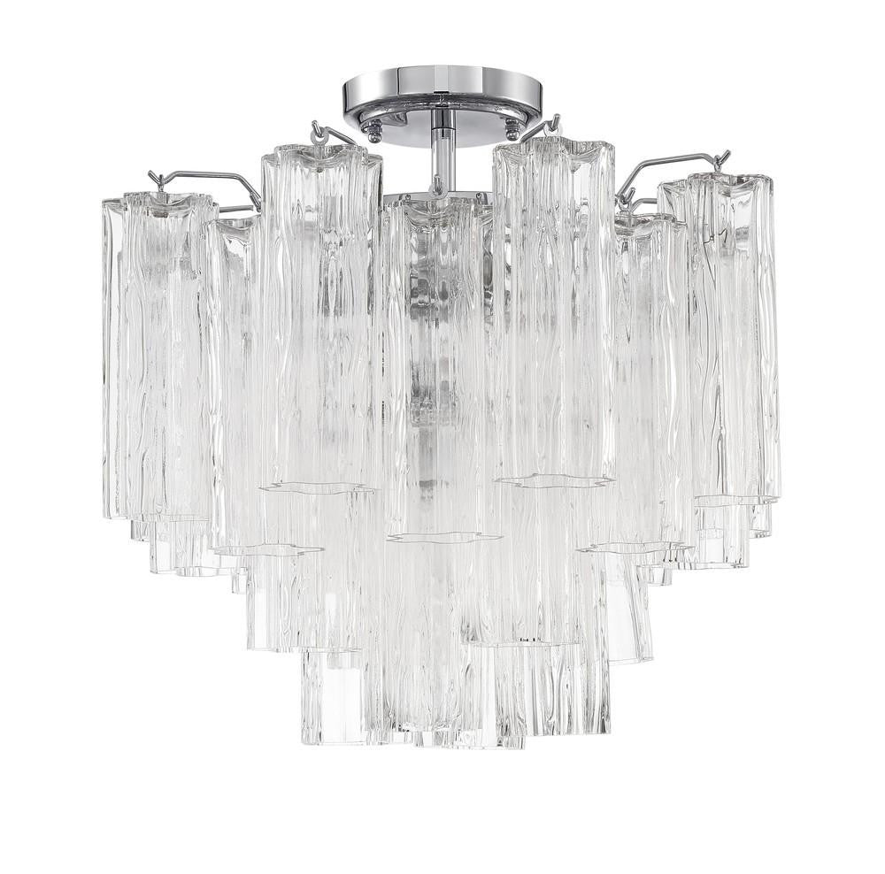 Crystorama Addis Semi Flush Mount Polished Chrome