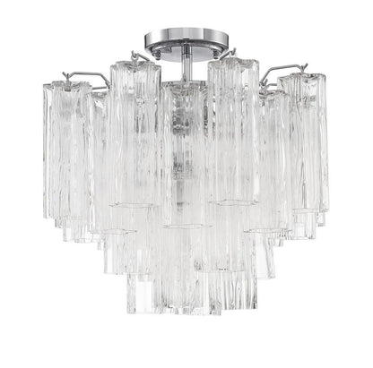 Crystorama Addis Semi Flush Mount Polished Chrome