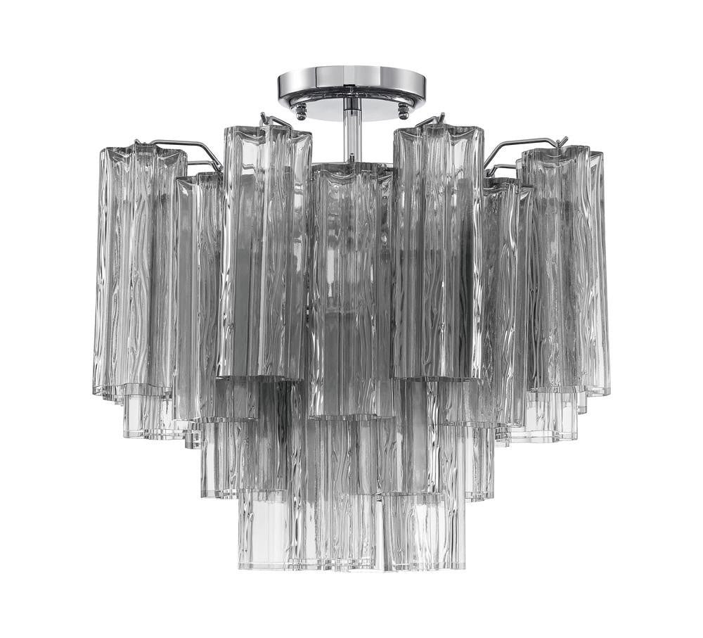 Crystorama Addis Semi Flush Mount Polished Chrome