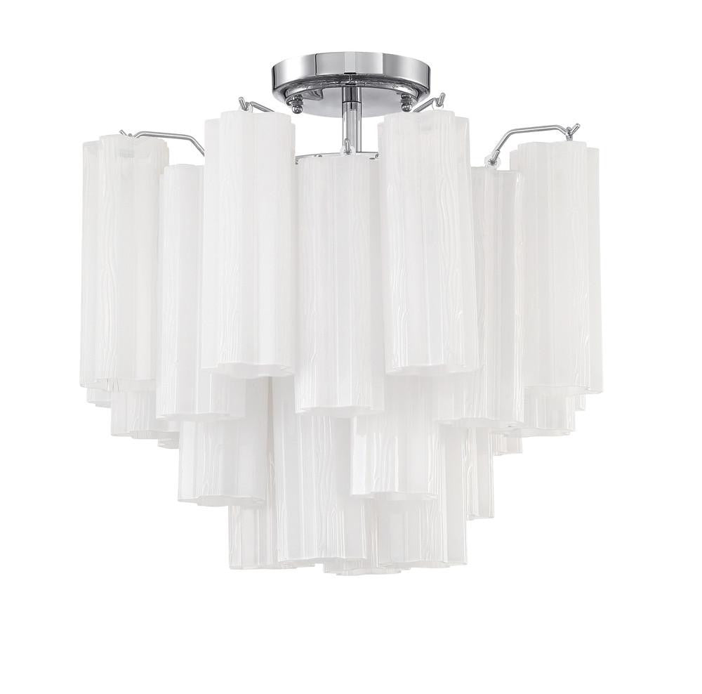 Crystorama Addis Semi Flush Mount Polished Chrome