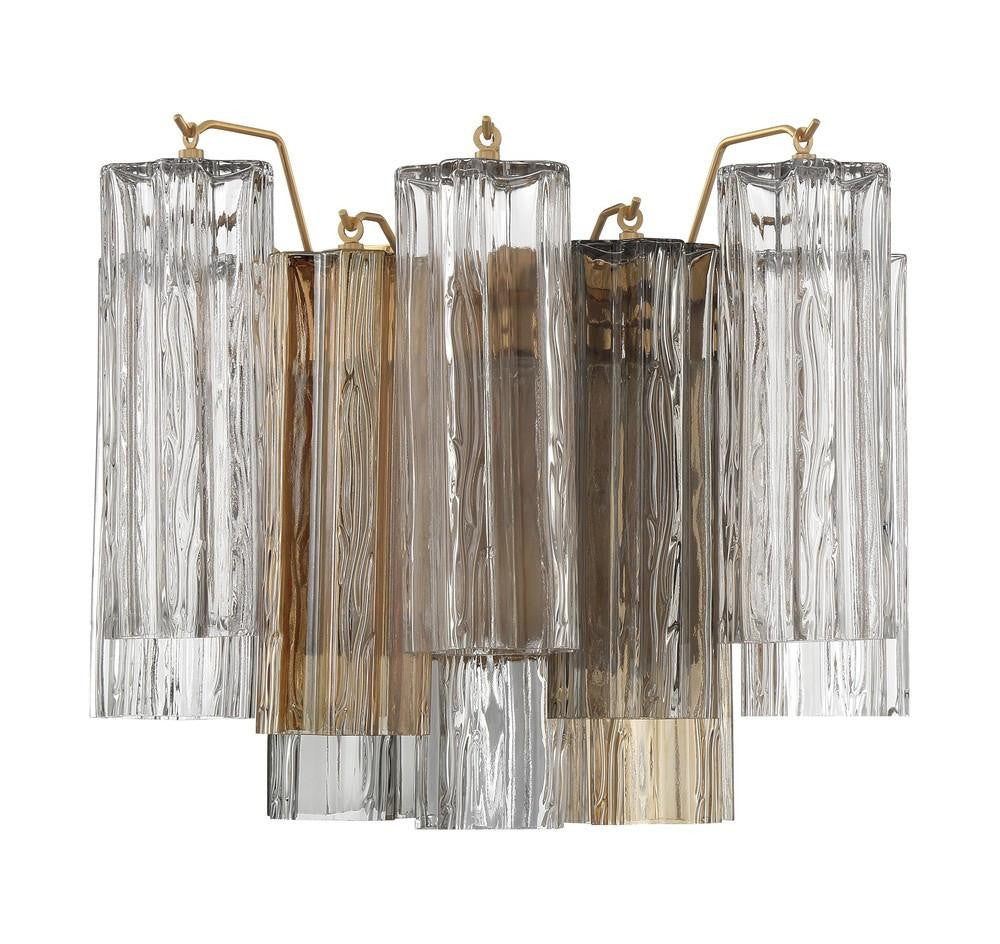 Crystorama Addis Wall Sconce Aged Brass