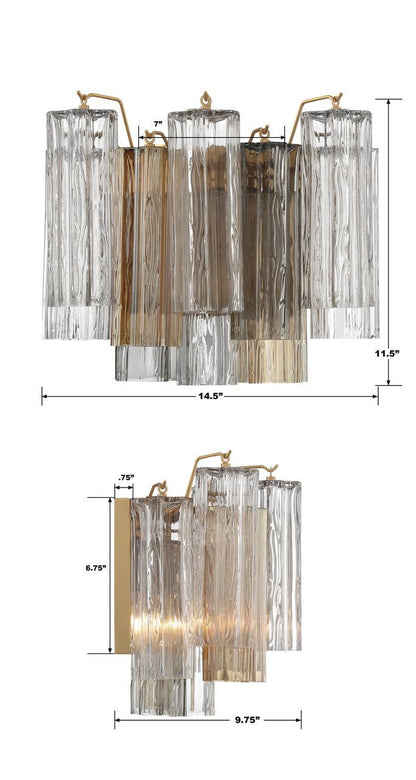 Crystorama Addis Wall Sconce Aged Brass