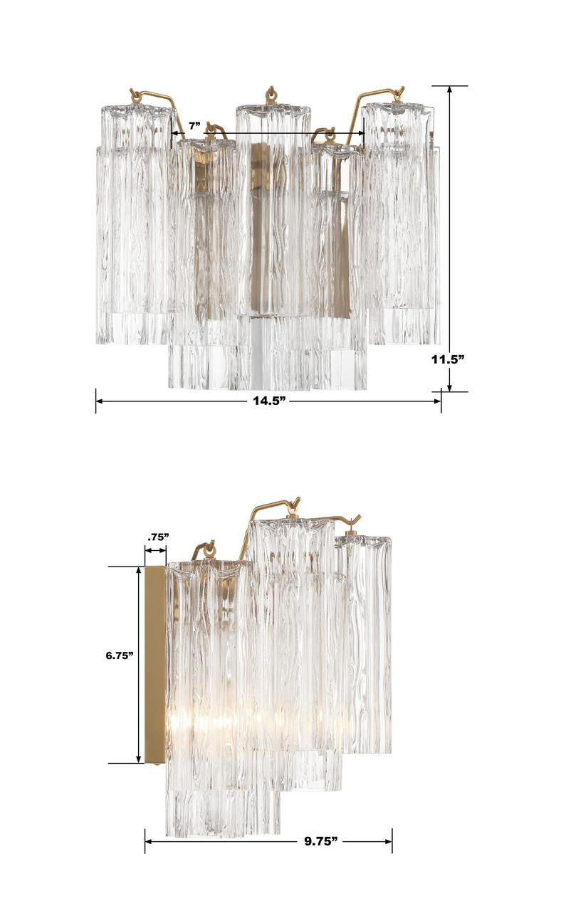 Crystorama Addis Wall Sconce Polished Chrome