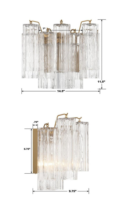 Crystorama Addis Wall Sconce Polished Chrome