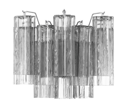 Crystorama Addis Wall Sconce - Polished Chrome, Tronchi Glass Smoke 11.75"H