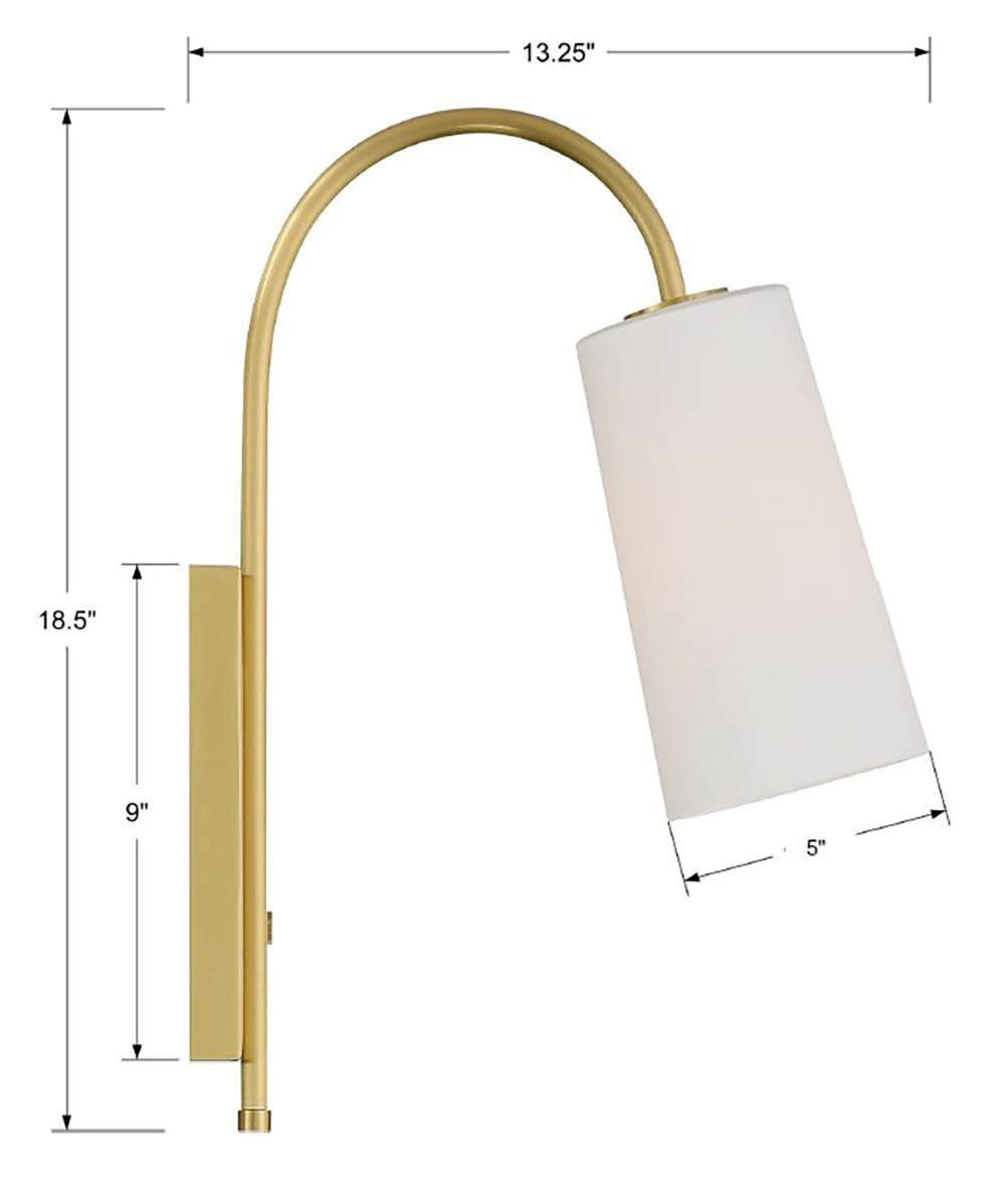 Crystorama Alexa Task Light - Aged Brass 18.5"H