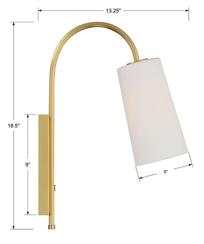 Crystorama Alexa Task Light - Aged Brass 18.5"H