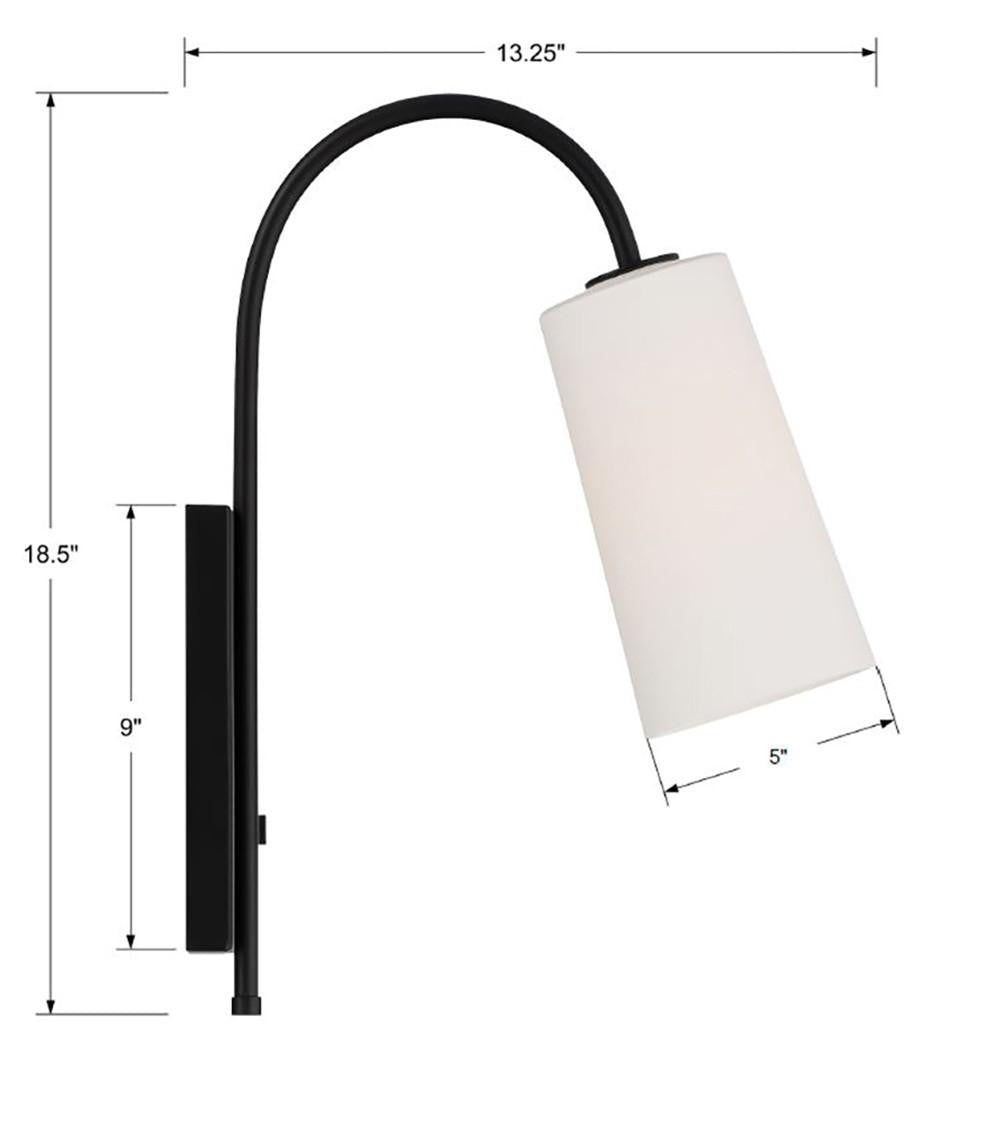 Crystorama Alexa Task Light - Matte Black 18.5"H