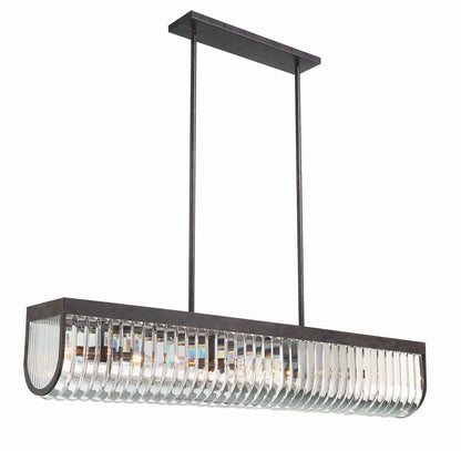 Crystorama Alister Chandelier - Charcoal Bronze, Hand Cut Crystal 8.5"H