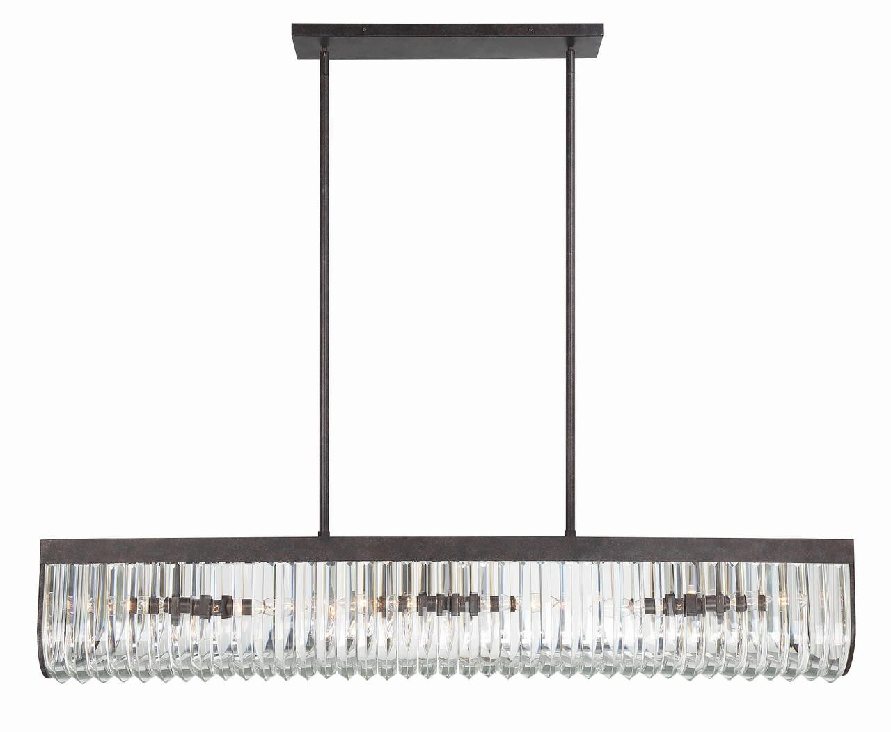 Crystorama Alister Chandelier - Charcoal Bronze, Hand Cut Crystal 8.5"H