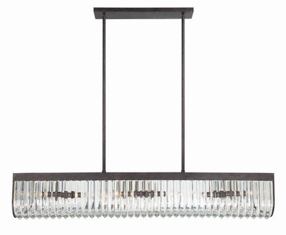 Crystorama Alister Chandelier - Charcoal Bronze, Hand Cut Crystal 8.5"H