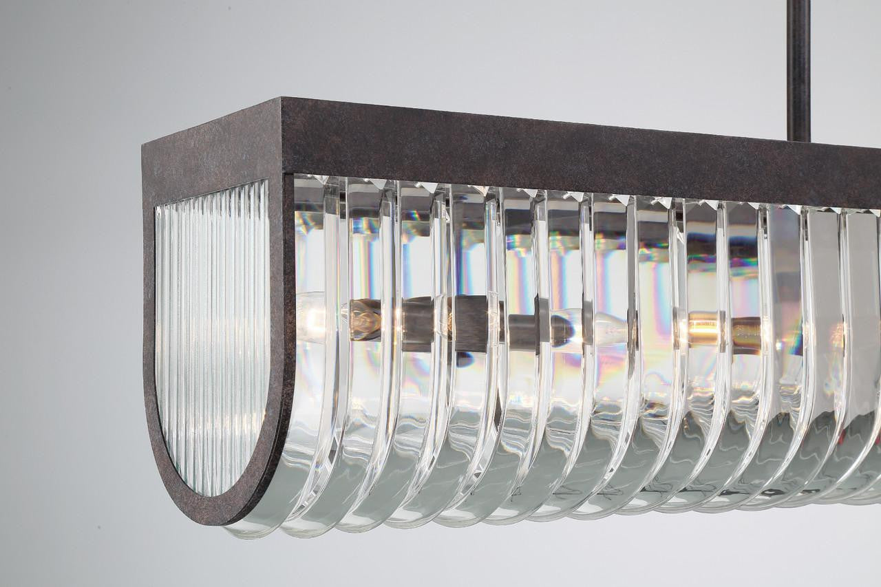 Crystorama Alister Chandelier - Charcoal Bronze, Hand Cut Crystal 8.5"H
