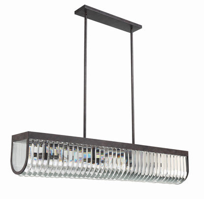 Crystorama Alister Chandelier - Charcoal Bronze, Hand Cut Crystal 8.5"H