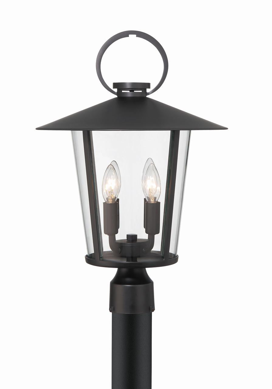 Crystorama Andover 4 Light Post Light - Matte Black 20.5"H