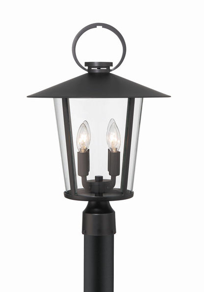 Crystorama Andover 4 Light Post Light - Matte Black 20.5"H