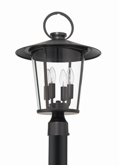 Crystorama Andover 4 Light Post Light - Matte Black 20.5"H