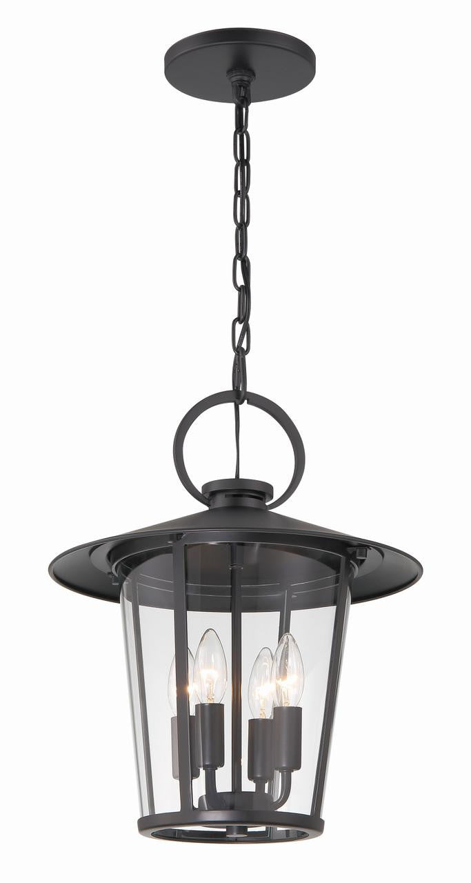 Crystorama Andover Pendant - Matte Black 17"H