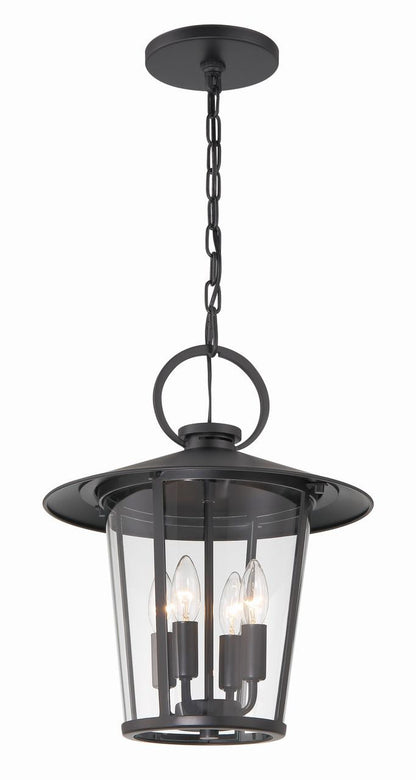 Crystorama Andover Pendant - Matte Black 17"H