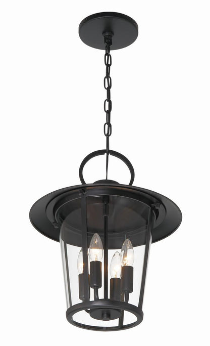 Crystorama Andover Pendant - Matte Black 17"H