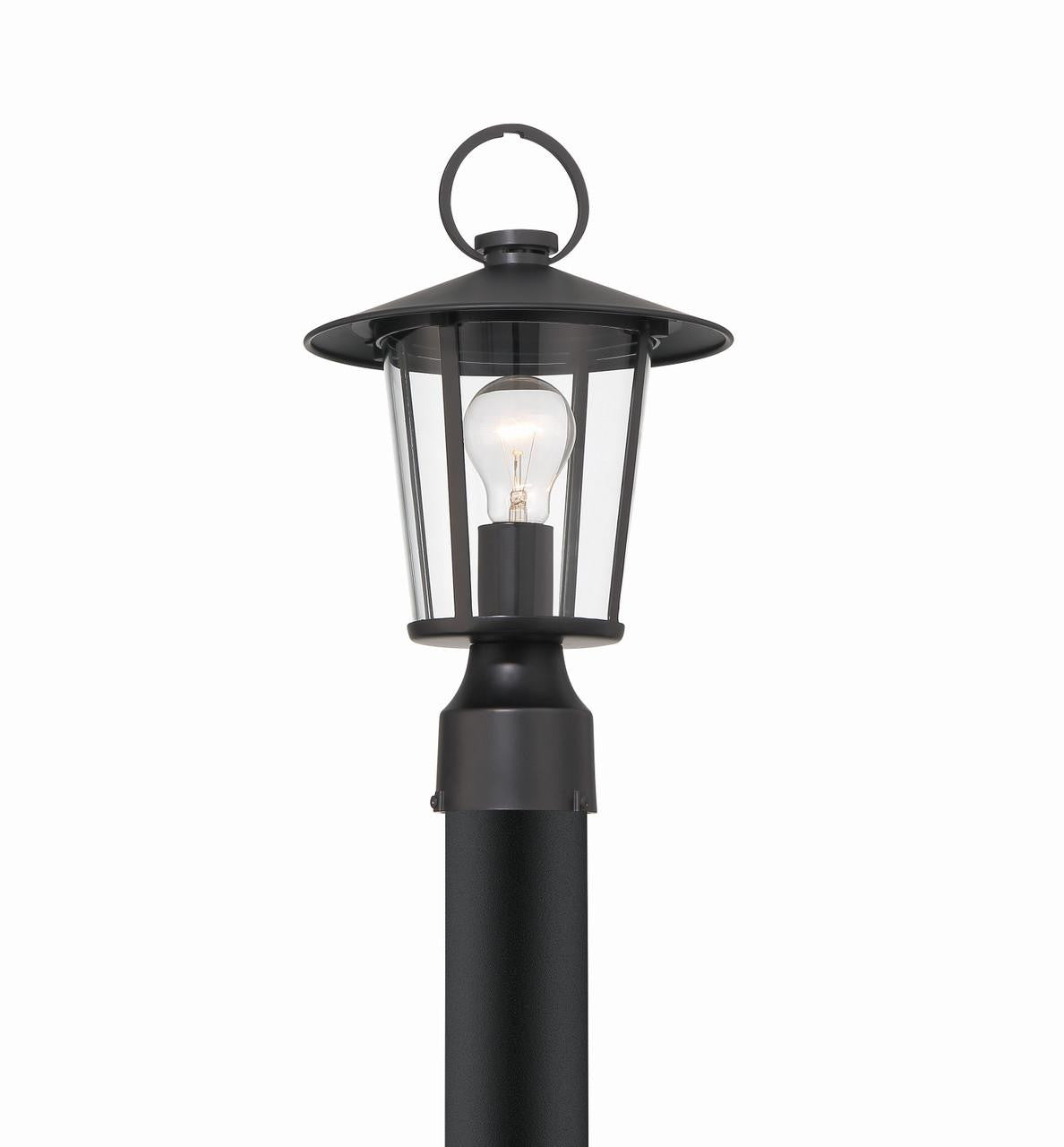 Crystorama Andover Post Light - Matte Black 14.5"H