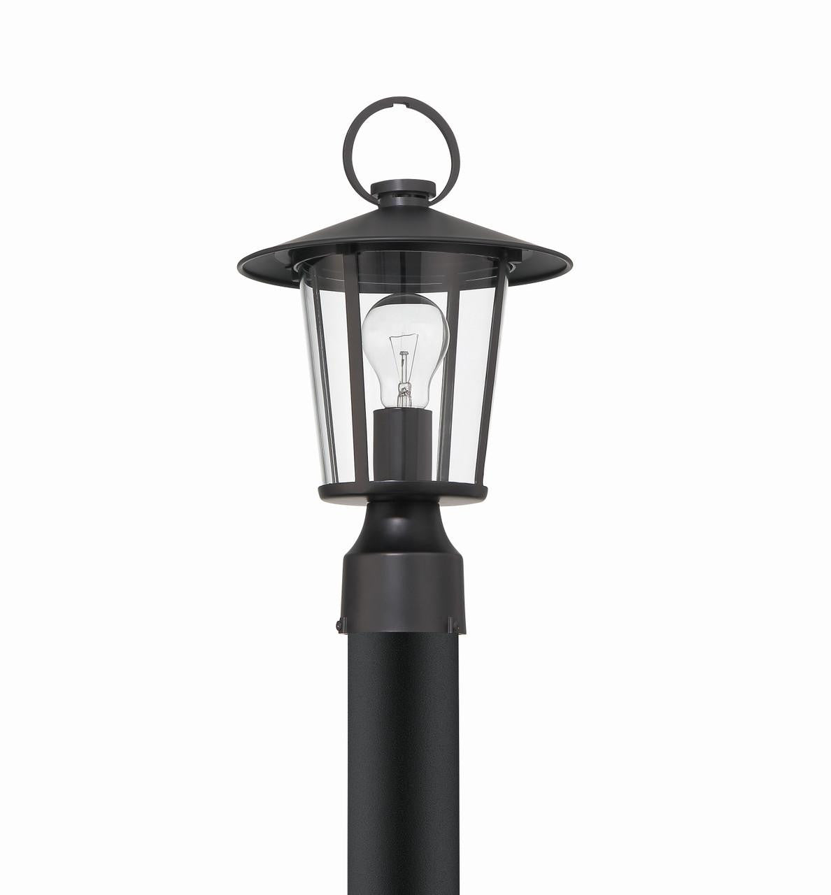 Crystorama Andover Post Light - Matte Black 14.5"H