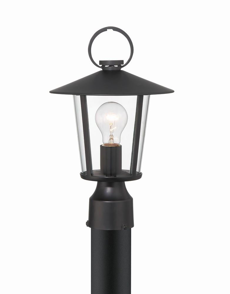 Crystorama Andover Post Light - Matte Black 14.5"H
