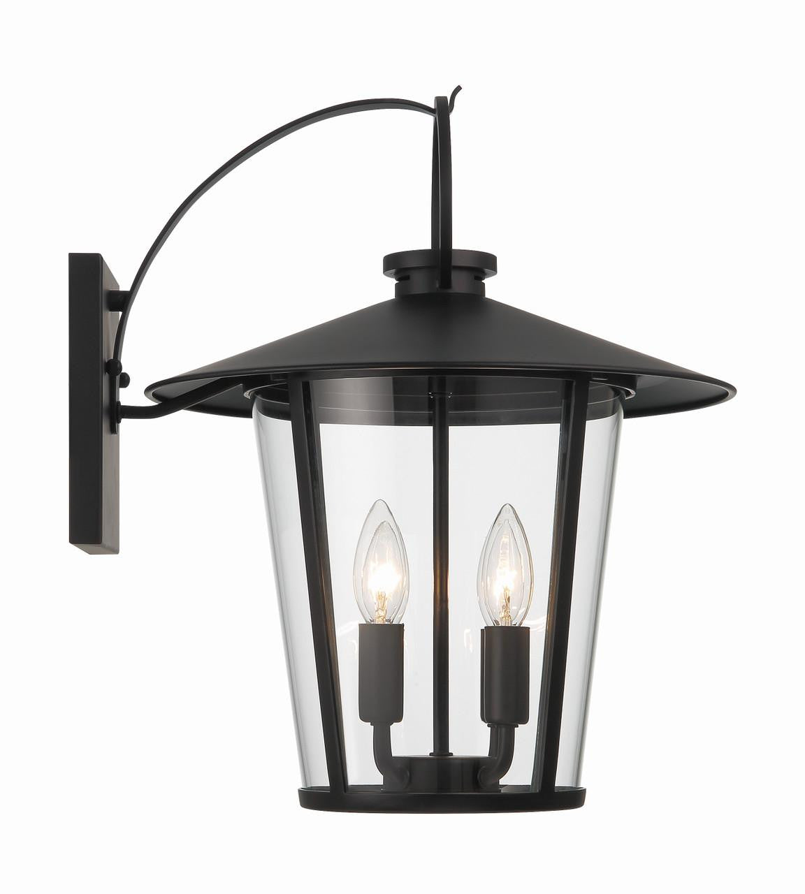 Crystorama Andover Wall Sconce - Matte Black 17.25"H