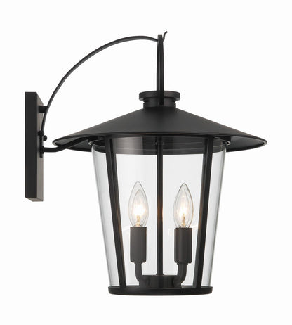 Crystorama Andover Wall Sconce - Matte Black 17.25"H